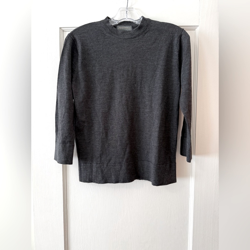 Banana Republic | Charcoal Gray Merino Wool Mock Neck Sweater - Sz M